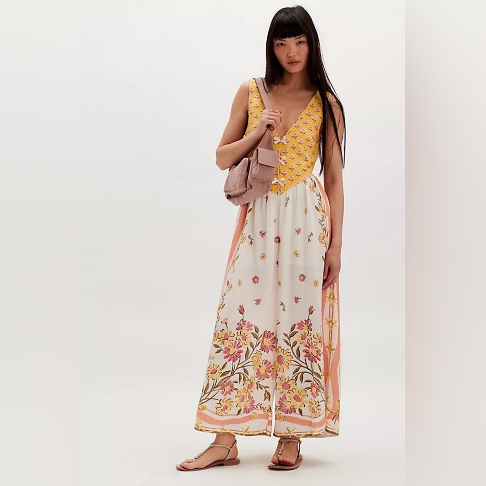 NWOT Free People Bali Honeydew Jumpsuit